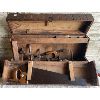 Image 1 : ANTIQUE CARPENTERS TOOL CHEST W / CONTENTS - 8 X 18 X 32 in