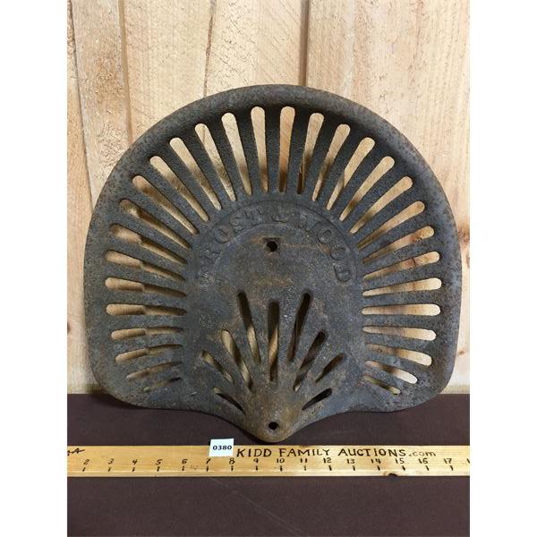 FROST & WOOD CAST IRON IMPLEMENT SEAT