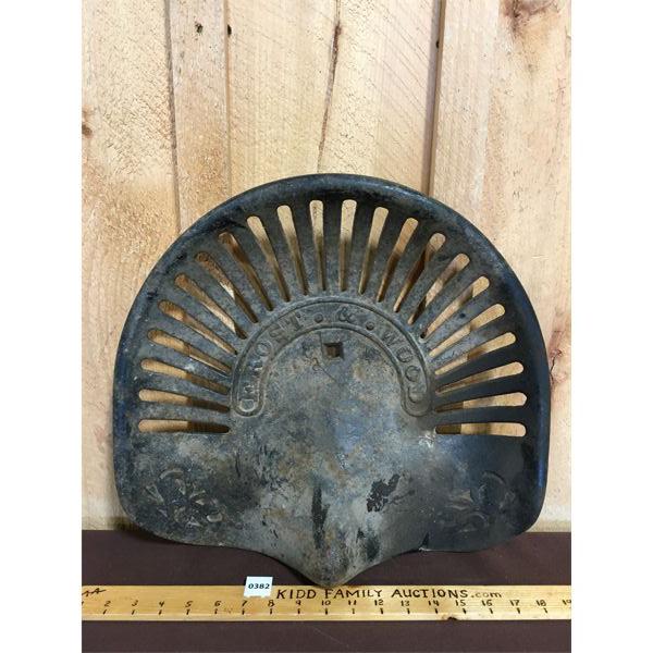 FROST & WOOD CAST IRON IMPLEMENT SEAT