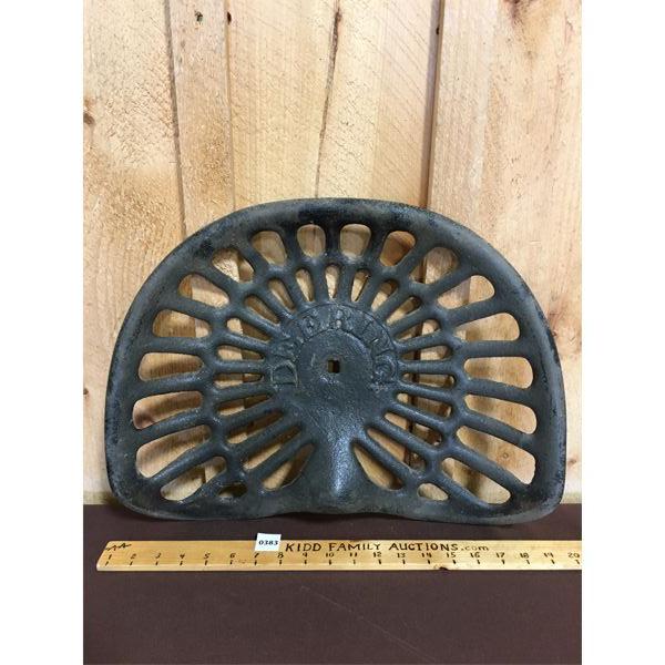 DEERING CAST IRON IMPLEMENT SEAT