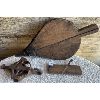 Image 1 : LOT OF 3 - WOODEN BELLOWS, STEEL PULLY & PLANE PARTS