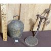 Image 1 : LOT OF 2 - BRASS COW BELL & BUGGY STEP