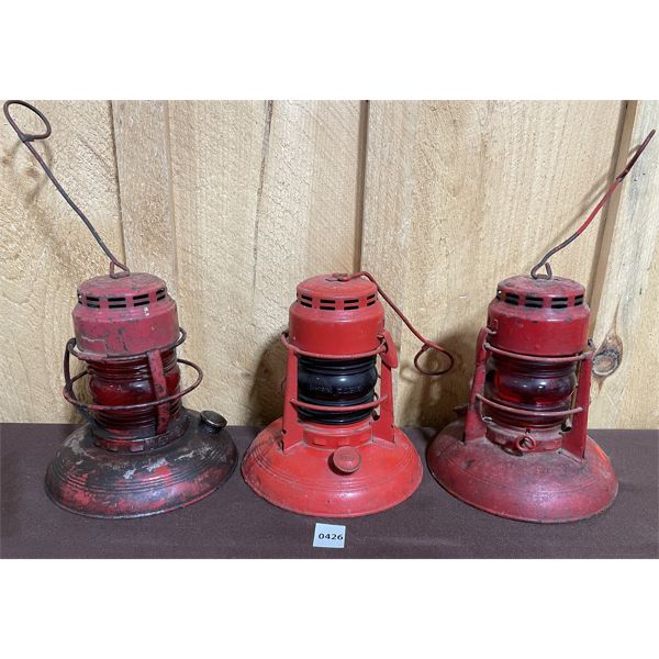 LOT OF 3 - RAILROAD LANTERS - DIETZ & EMBURY