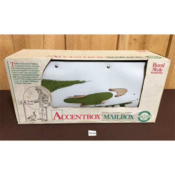 MAIL BOX IN ORIG BOX - AS NEW - GOLF THEME