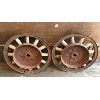 Image 2 : LOT OF 2 - WOOD SPOKE WAGON WHEELS W/ BRAKE DRUM - 20 in 