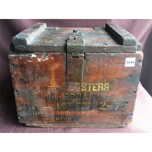 HEAVY DUTY WOODEN EXPLOSIVES BOX - 11 x 13 x 14in