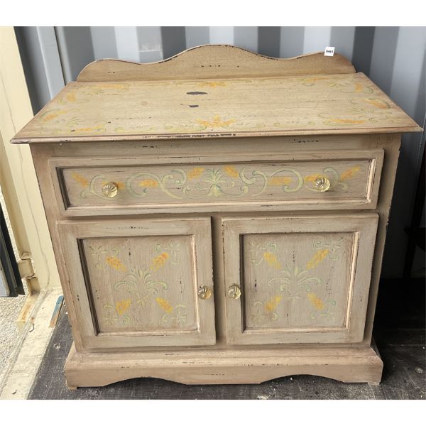 HAND PAINTED WOOD DRESSER - 17 x 30 x 34in