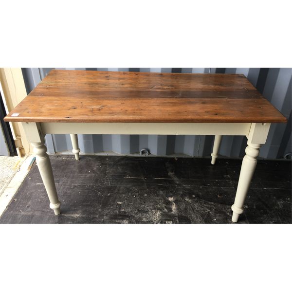 PRIMITIVE WOODEN KITCHEN TABLE - 24.5 x 26 x 47.5in