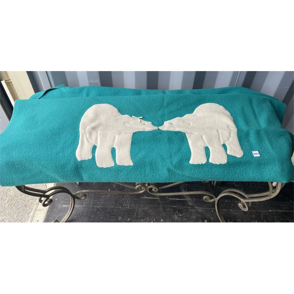 LA PARKA WOOL BLANKET W/ POLAR BEARS - APPROX 55 X 84in