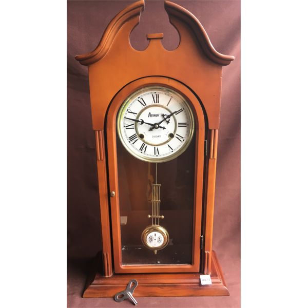 ASSEGAI 31 DAY MANTLE CLOCK - 26in TALL