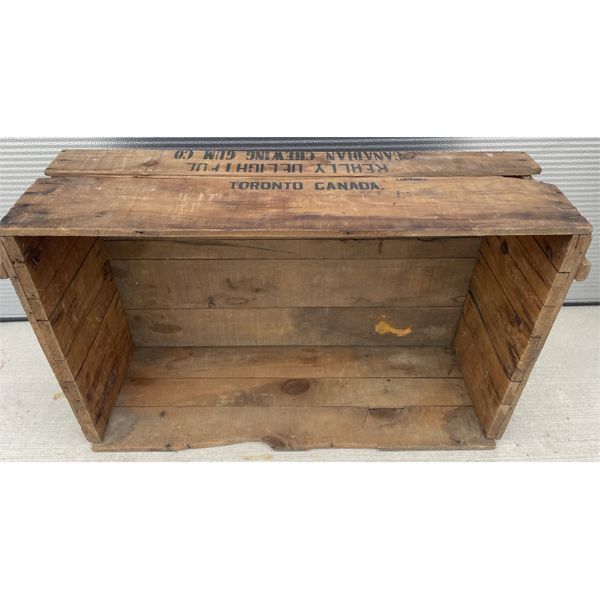 CHICLETS WOODEN SHIPPING CRATE - 11 x 21 x 32in