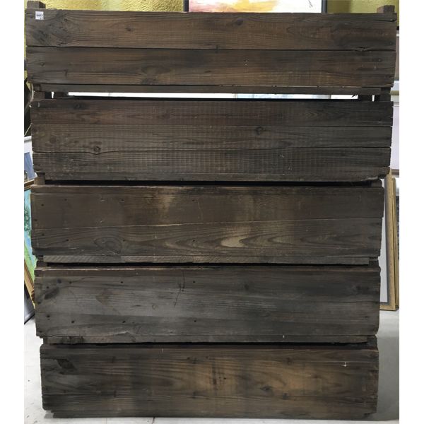 LOT OF 5 - LARGE WOODEN AMMO CRATES - 50 x 12 x 12 