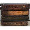 LOT OF 4 - 81MM MORTAR SHELL BOXES - 28 x 5 x 10in