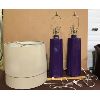 Image 1 : LOT OF 2 - PURPLE DESIGNER TABLE LAMPS 