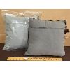 Image 2 : LOT OF 2 - DESIGNER THROW PILLOWS W/ LEATHER TASSELS - 15  x 15in