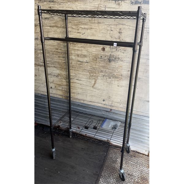 WIRE RACK ON WHEELS - 17 x 34 x 66