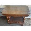 Image 1 : WOODEN HALL TABLE W/ GLASS TOP - 21 x 27 x 33in