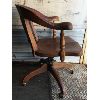Image 2 : ANTIQUE ADJUSTABLE WOODEN OFFICE CHAIR 