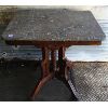 Image 1 : MARBLE TOP WOOD TABLE - 20 x 28 x 29.5in