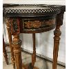 Image 3 : LOT OF 2 - ORNATE SIDE TABLES W/ METAL ACCENTS  - 12.5 x 19.5 x 27in 