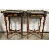 Image 4 : LOT OF 2 - ORNATE SIDE TABLES W/ METAL ACCENTS  - 12.5 x 19.5 x 27in 