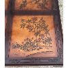 Image 2 : ENGRAVED WOODEN COFFEE TABLE - FLORAL BIRD MOTIF - 42.5 x 42.5 x 15in