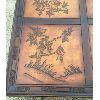 Image 4 : ENGRAVED WOODEN COFFEE TABLE - FLORAL BIRD MOTIF - 42.5 x 42.5 x 15in