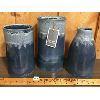 Image 1 : LOT OF 3 - BLUE POTTERY VASES