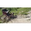 Image 1 : ANTIQUE 2 WHEEL HORSE CART W/ PADDED DBL SEAT 