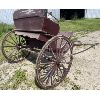 Image 2 : ANTIQUE 2 WHEEL HORSE CART W/ PADDED DBL SEAT 
