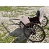 Image 3 : ANTIQUE 2 WHEEL HORSE CART W/ PADDED DBL SEAT 