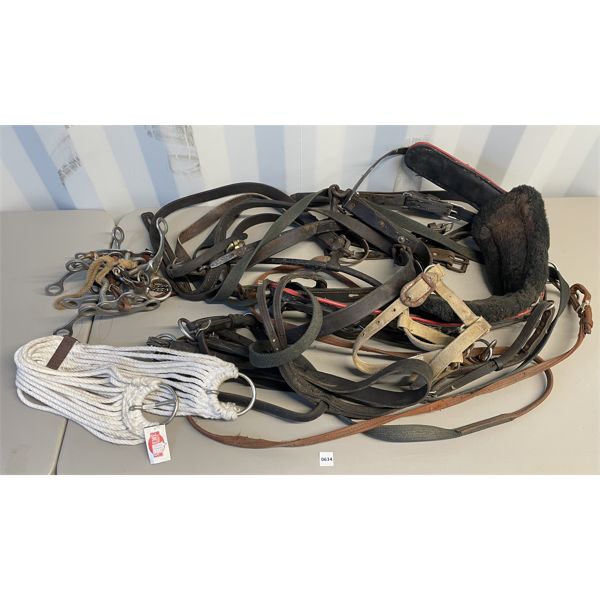 JOB LOT - HORSE HARNESS - BITS, HALTERS, ETC