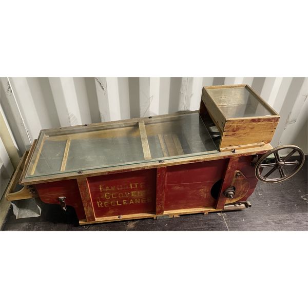 ANTIQUE SEED CLEANER CONVERTED TO COFFEE TABLE