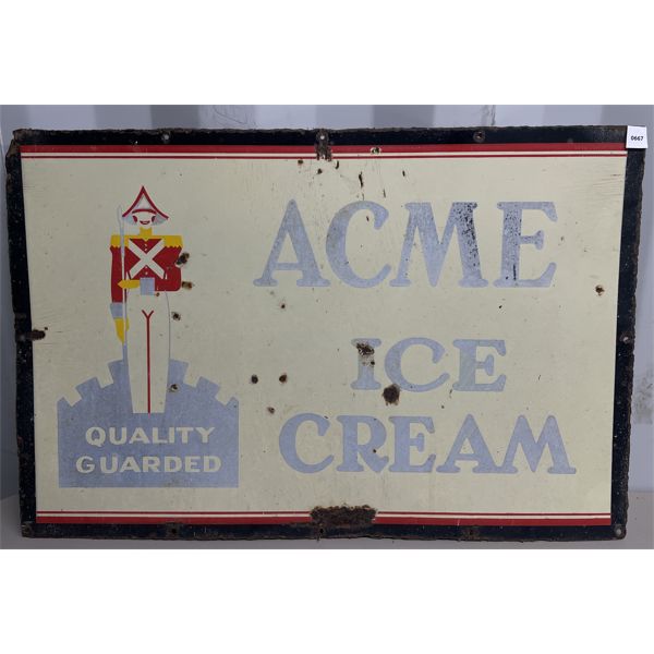 ACME ICE CREAM DSP SIGN