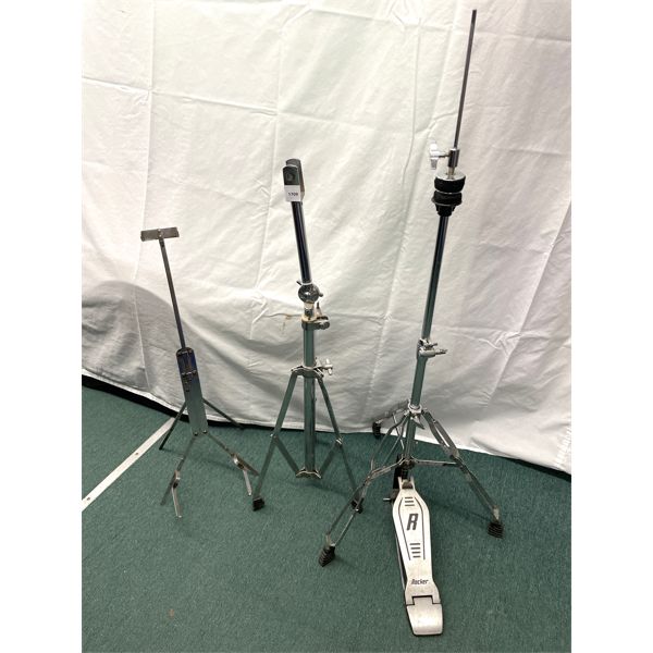 LOT OF 3 - MUSIC STAND - 1920's HAMILTON STAND, ROCKER HI HAT, ETC