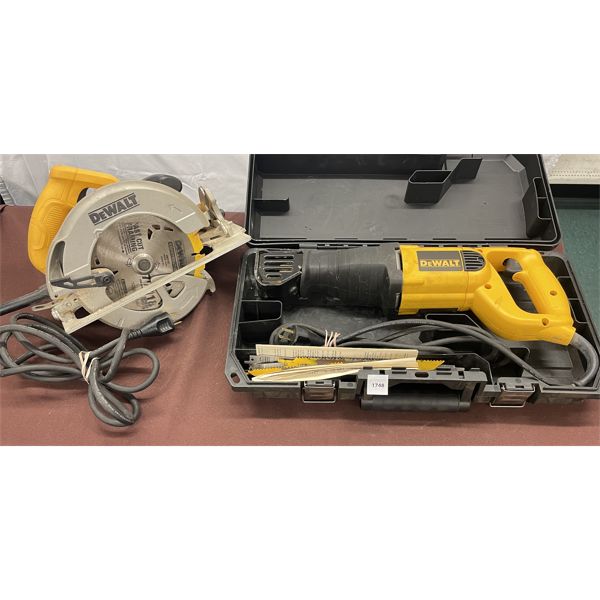 LOT OF 2 - DEWALT 7 1/4 INCH CIR SAW & RECIP SAW