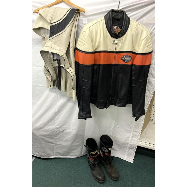 HARLEY-DAVIDSON 1980'S VINTAGE MOTOR CYCLE SUIT - LEATHER
