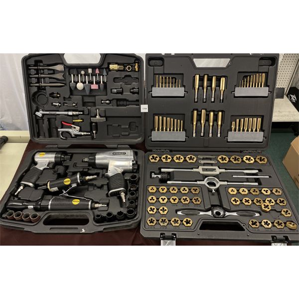 LOT OF 2 - MAXIMUM HEAVY DUTY TAP AND DIE SET AND STANLEY AIR IMPACT TOOL KIT