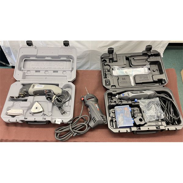 LOT OF 3 - VARIABLE SPEED DREMEL, DREMEL 1.5A MULTI-CUTTER, AND ROTOZIP SAW