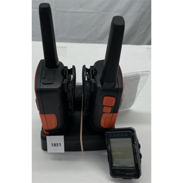 LOT OF 2 - LEZYNE BICYCLE/HANDHELD GPS AND COBRA 2-WAY WALKIE TALKIES