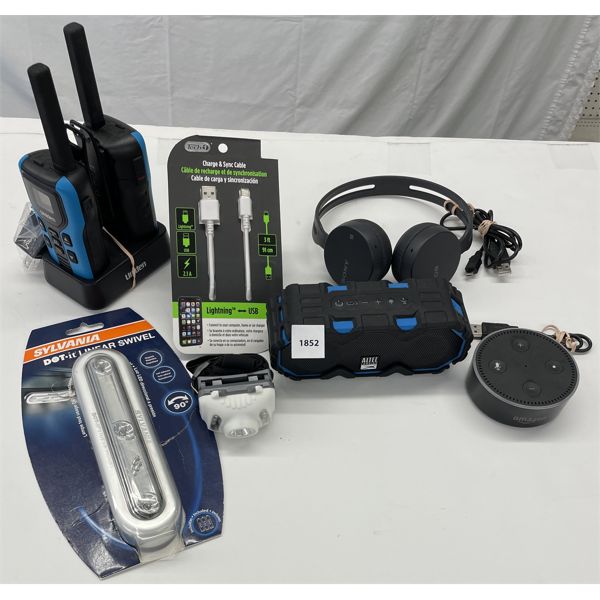 JOB LOT - ALTEC LANSING SPEAKER, SONY HEADPHONES, HEADLAMP, 2ND GEN ECHO DOT, ETC.