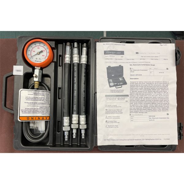 SNAPON MOTORCYCLE COMPRESSION GAUGE SET
