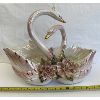 Image 1 : CERAMIC SWANS - CAPODIMONTE ITALY - 13 X 18 INCHES