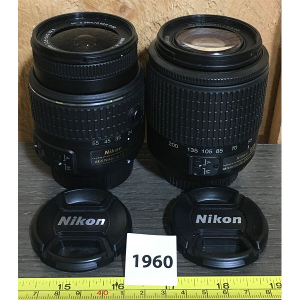 LOT OF 2 - NIKON AF-S NIKKOR CAMERA LENSES - 55-200MM AND 18-55MM