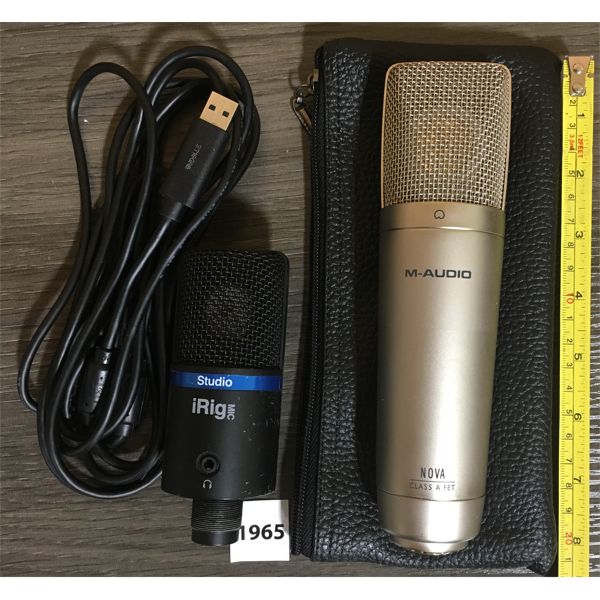 LOT OF 2 - IRIG STUDIO AND M-AUDIO NOVA MICROPHONES