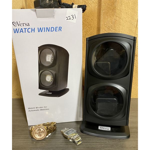 LOT OF 3 - LADIES FOSSIL ROSE TONE WATCH & MENS NIXON & VERSA WINDER