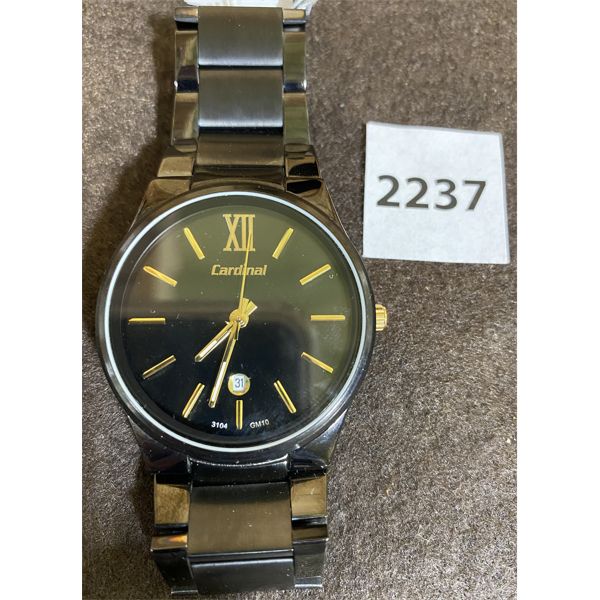 CARDINAL BLACK MENS WRIST WATCH W/ EXTRA LINKS 