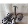 Image 2 : Vintage Metal & Carved Lamp Base w/ Warrior Design & 2 Sockets 23"H