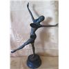 Image 1 : European Bronze Finery Nude Dancing Girl Statue Signed  Chiparus on Round Base 5"D x 17"H