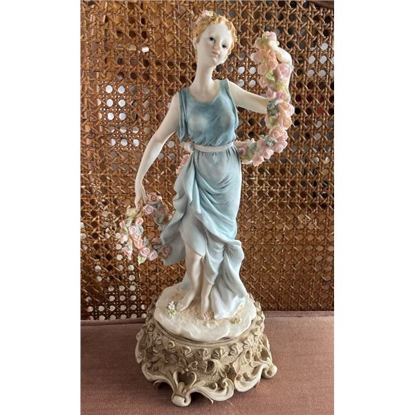 Figurine of Woman with Flowers - 13" In Height